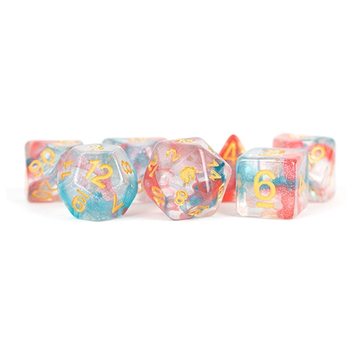Unicorn Astral Swell - Polyhedral Resin 16mm - Rollespils Terning Sæt - Metallic Dice Games
